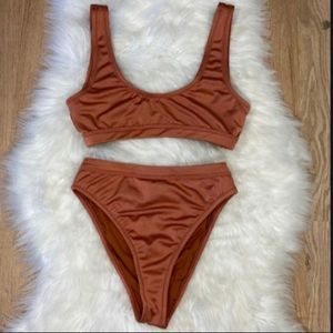 RIS-K HIGH WAIST COPPER PENNY SHIMMER BIKINI
